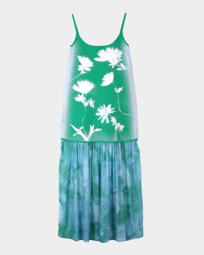 Ph5 Ginger Flower Print Tank Dress In Green