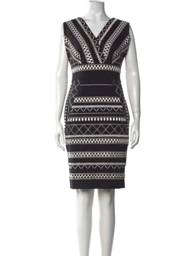 Pre-owned Ph5 Graphic Print Knee-length Dress In Black