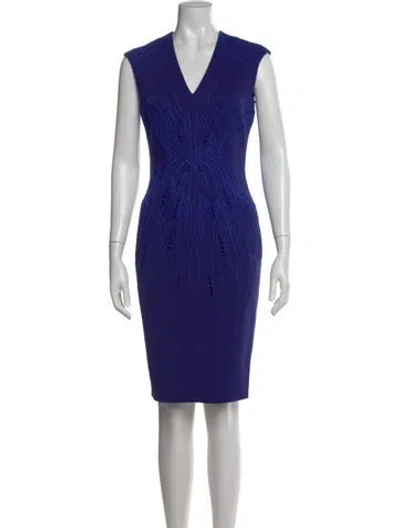Pre-owned Ph5 Graphic Print Knee-length Dress In Blue