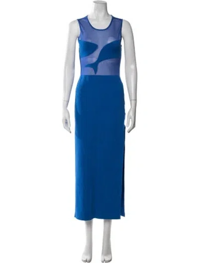 Pre-owned Ph5 Graphic Print Long Dress In Blue