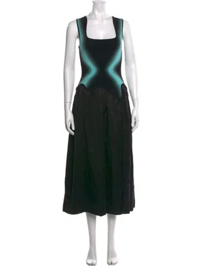 Pre-owned Ph5 Graphic Print Midi Length Dress In Black