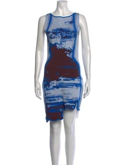 Pre-owned Ph5 Graphic Print Mini Dress In Blue