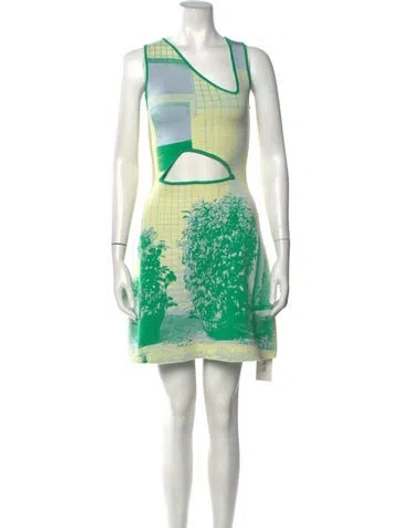 Pre-owned Ph5 Graphic Print Mini Dress In Green