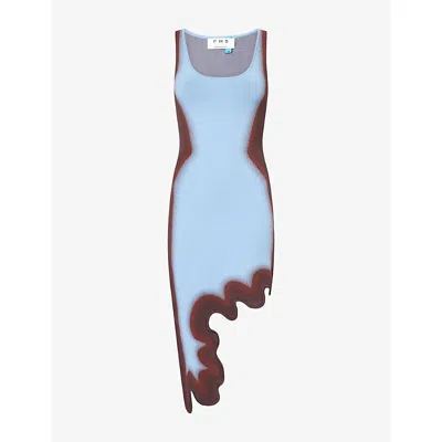 Ph5 H5 Womens Aster Stretch-knit Midi Dress Arctic Blue Xs