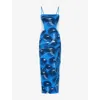 Ph5 H5 Womens Iris Shoulder-straps Stretch-woven Maxi Dress Blueberry Xs