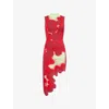 Ph5 H5 Womens Brooklyn Sleeveless Stretch-woven Midi Dress Cherry Red