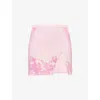 Ph5 H5 Womens Sweet Pink Eila Cherry-print Stretch-woven Mini Skort Xs In Pink