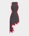 Ph5 Hailey Reflective Wavy Asymmetric Dress In Gray
