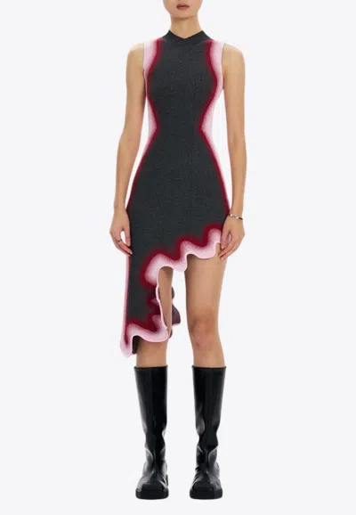 Ph5 Hailey Reflective Wavy Midi Dress In Black