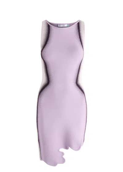 Ph5 Hazel Asymmetric Knitted Mini Dress In Purple