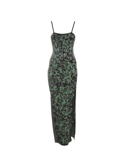 Pre-owned Ph5 Heather Sequin-print Maxi Dress In Gray