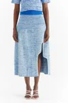 Ph5 Hiram Pleated Maxi Skirt In Heather Blue In Blue