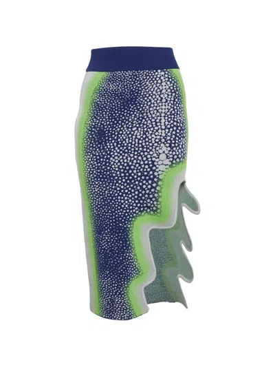 Pre-owned Ph5 Holly Wavy-edge Pencil Skirt In Blue