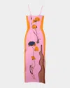Ph5 Iris Flower-print Maxi Tank Dress In Pink Blushing