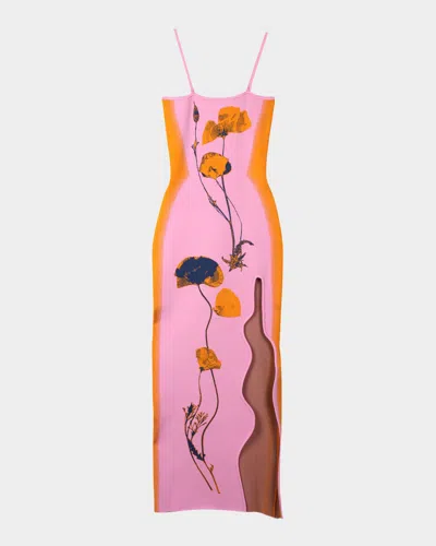 Ph5 Iris Flower-print Maxi Tank Dress In Pink Blushing