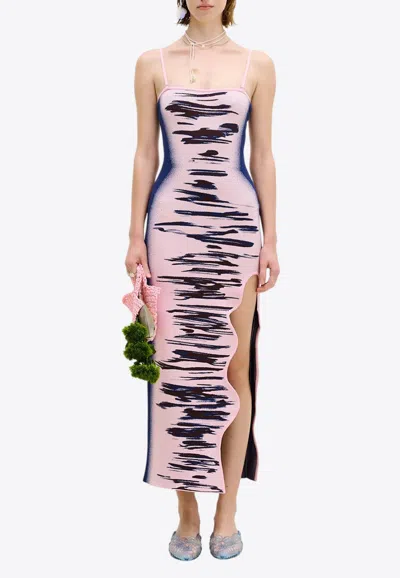 Ph5 Iris Ocean-print Maxi Tank Dress In Pink