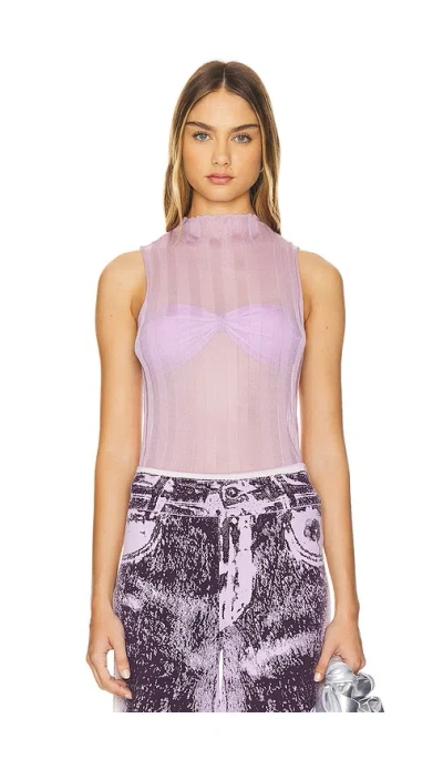 Ph5 Jasmine Sheer Tank Top In Lavender