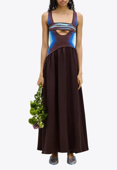 Ph5 Jewel Reversible Maxi Dress In Brown