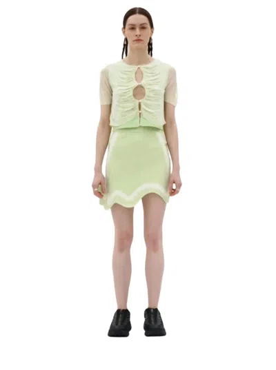 Ph5 Katie Wavy Mini Skirt In Mint Julep In Green