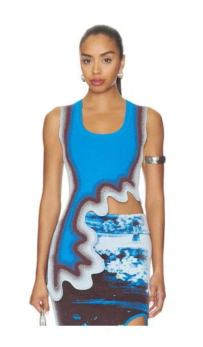 Ph5 Kerry Wavy Tank Top In Blue