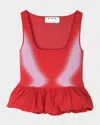 Ph5 Lily Mixed-media Tank Top In Marquee Red