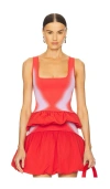 Ph5 Lily Mixed-media Tank Top In Marquee Red
