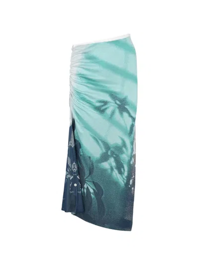 Ph5 Lina Ruched Midi Skirt In Green
