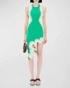 Ph5 Lotus Short Wavy Asymmetric Dress In Teal Blast