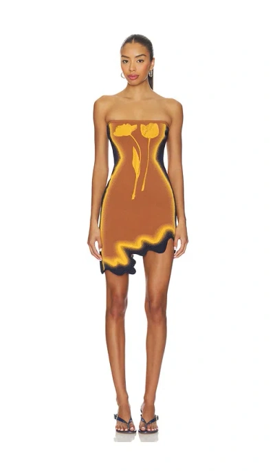 Ph5 Lyndon Wavy Mini Dress In Brown