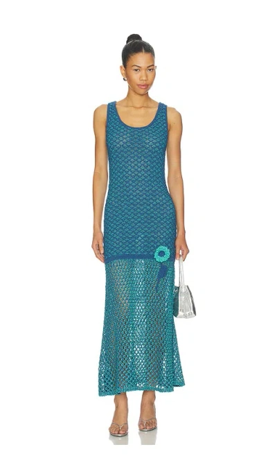 Ph5 Maple Crochet Tank Dress In Blue