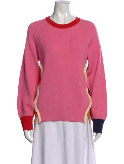 Pre-owned Ph5 Merino Wool Colorblock Pattern Sweater In Pink