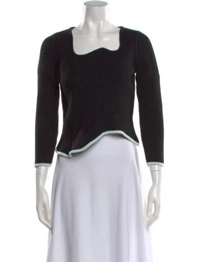 Pre-owned Ph5 Merino Wool Scoop Neck Sweater In Black