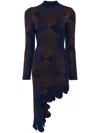 Ph5 Metallic-effect Argyle Dress In Blue