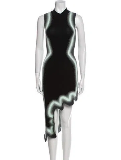Pre-owned Ph5 Mock Neck Midi Length Dress In Black