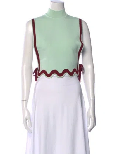 Pre-owned Ph5 Mock Neck Sleeveless Crop Top In Green