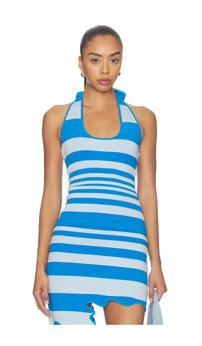 Ph5 Naomi Bandage Halter Top In Blue