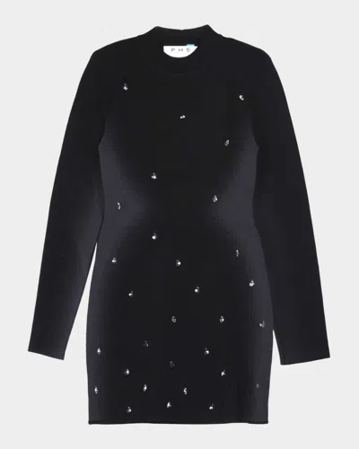Ph5 Neil Embellished Mock-neck Mini Dress In Midnight B