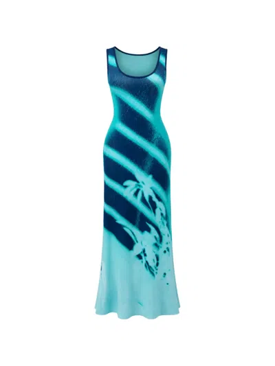 Ph5 Nikki Window-print Dress In Blue
