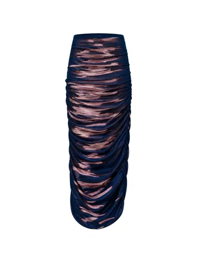 Ph5 Nile Lake Ruched Long Skirt In Blue