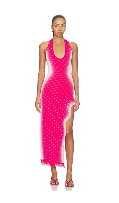 Ph5 Noah Halter Neck Long Dress In Pink