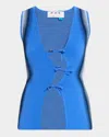 Ph5 Womens Blueberry Nova V-neck Knitted Vest In Blue
