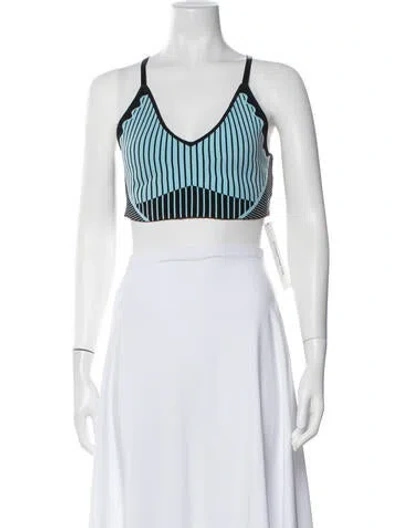 Pre-owned Ph5 Nylon Striped Sports Bra In Blue