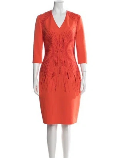 Pre-owned Ph5 Patterned Knee-length Dress In Orange