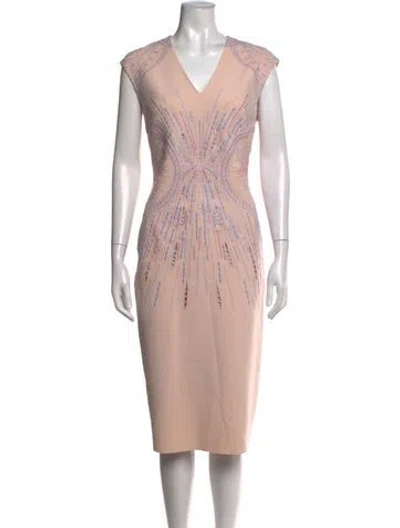 Pre-owned Ph5 Patterned Knee-length Dress In Pink