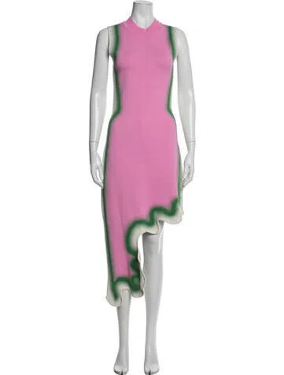 Pre-owned Ph5 Patterned Midi Length Dress In Pink/purple