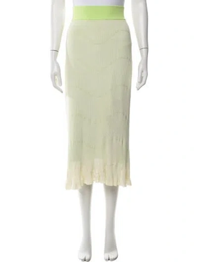 Pre-owned Ph5 Patterned Midi Length Skirt In Green