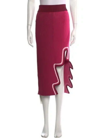 Pre-owned Ph5 Patterned Midi Length Skirt In Pink