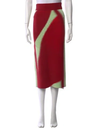 Pre-owned Ph5 Patterned Midi Length Skirt In Red