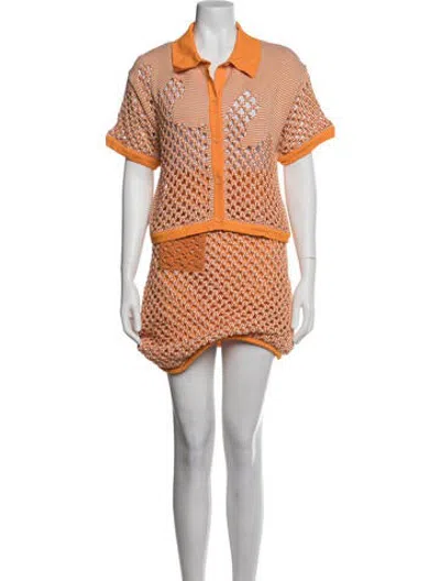 Pre-owned Ph5 Patterned Skirt Set In Orange