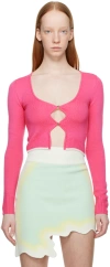 Ph5 Pink Degas Cardigan In Chiffon Pink